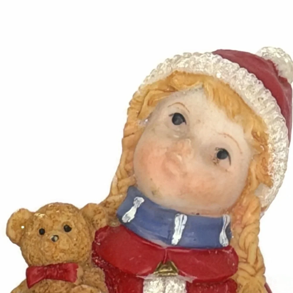 Ceramic Figurines with Teddy Bears Plaid Pants